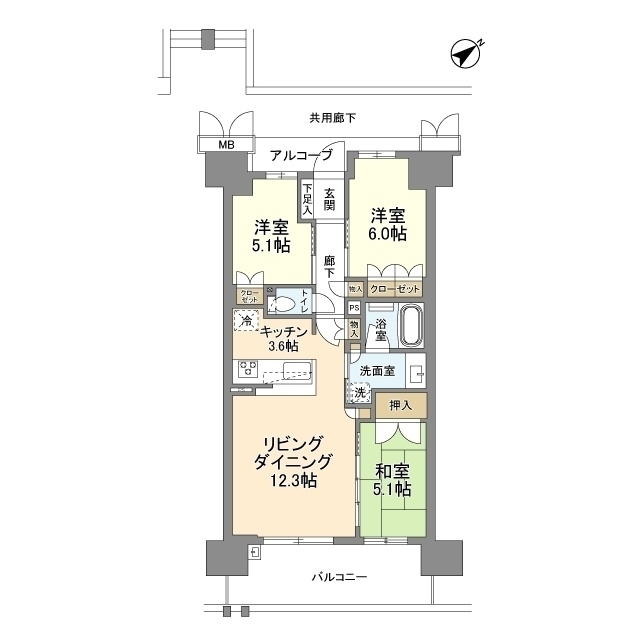 ローレルスクエア健都ザ・レジデンス Second stageの間取り