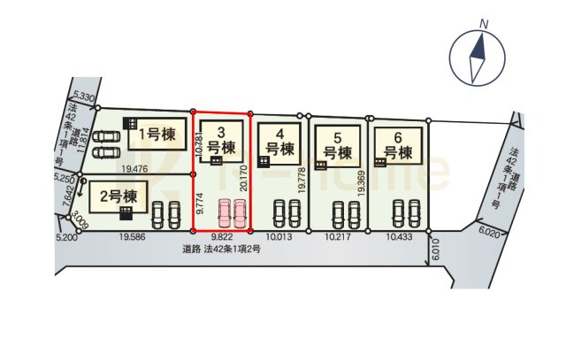 東茨城郡茨城町前田第6　新築戸建て　3号棟の区画図|大きなお買い物だからこそ、メリット・デメリットを伝えさせて頂きます。
R-homeにお任せください♪