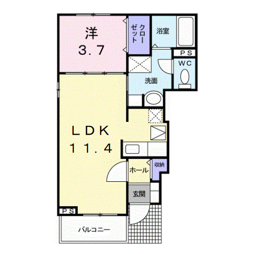 【間取り】 | アヴェニール岩出Ⅱ