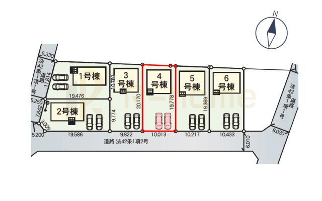 東茨城郡茨城町前田第6　新築戸建て　4号棟の区画図|大きなお買い物だからこそ、メリット・デメリットを伝えさせて頂きます。
R-homeにお任せください♪