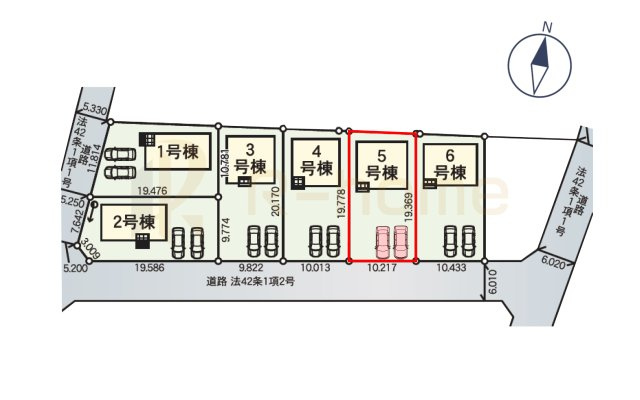 東茨城郡茨城町前田第6　新築戸建て　5号棟の区画図|大きなお買い物だからこそ、メリット・デメリットを伝えさせて頂きます。
R-homeにお任せください♪