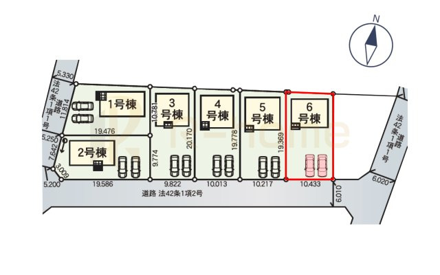 東茨城郡茨城町前田第6　新築戸建て　6号棟の区画図|大きなお買い物だからこそ、メリット・デメリットを伝えさせて頂きます。
R-homeにお任せください♪