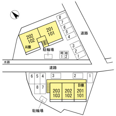 セジュール東和田の区画図