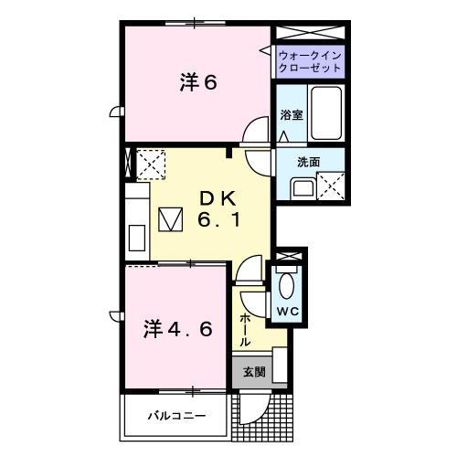 ジャルダンフルールＡの間取り