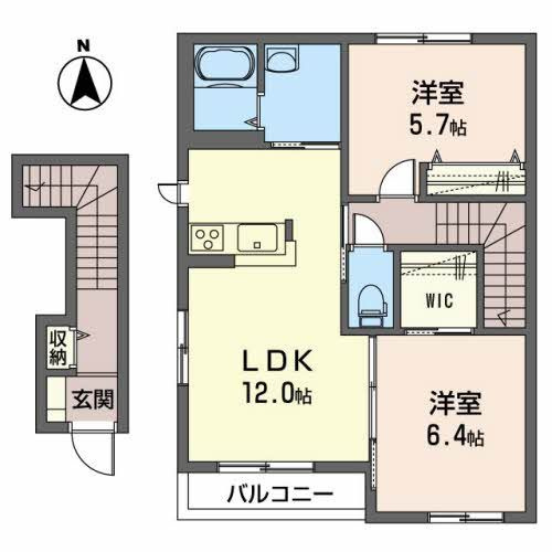 ミューローズ長橋Ⅱ Ｂの間取り