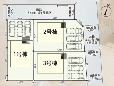 【区画図】 | Cradle garden　山形市下条町第11　３号棟