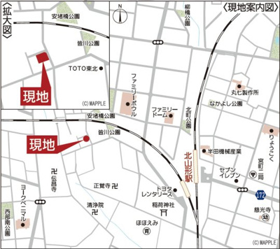 【地図】 | Cradle garden　山形市下条町第11　３号棟