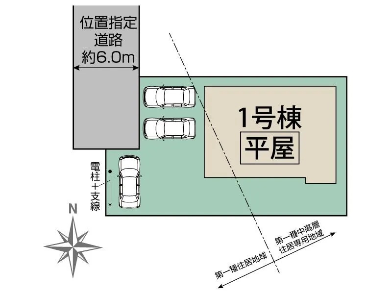 [新築住宅] 行田市谷郷 全1棟の区画図