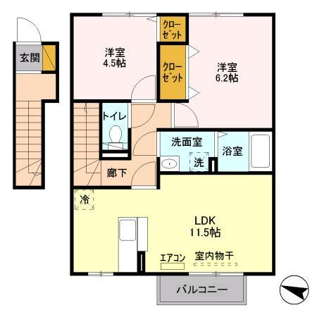 ウィルビュー　Eの間取り