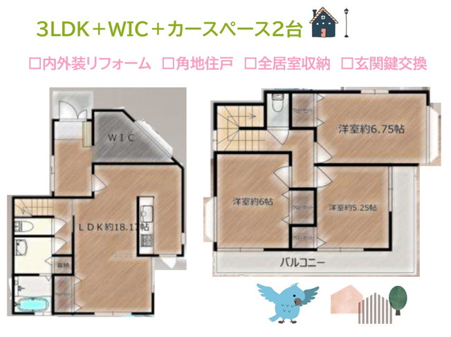 【間取り】 | お部屋ごと荷物がスッキリ収納できる全居室収納付き３LDK◎　
お問い合わせ心よりお待ちしております。