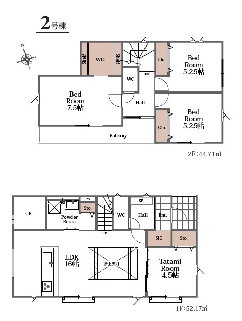 所沢市牛沼・全3棟　新築一戸建　2号棟　～LDK16帖～