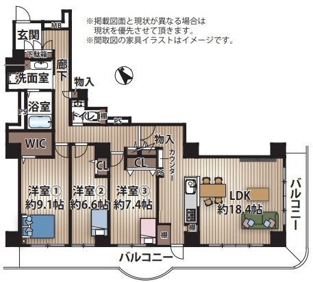 須磨パークヒルズC棟の間取り