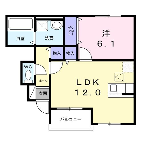 グレイスヴィラ　　　旧）久米川町４丁目アパートの間取り