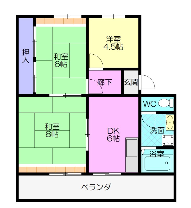 北町マンションの間取り