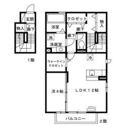小平市鈴木町２丁目のアパートの間取り