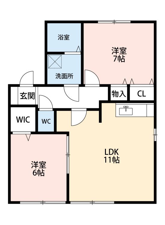 アグア フレスカ　B棟　　　刈谷市近郊の賃貸はクラスホームの間取り|同物件の別部屋になります。