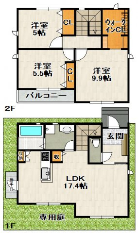 南口1丁目戸建貸家の間取り