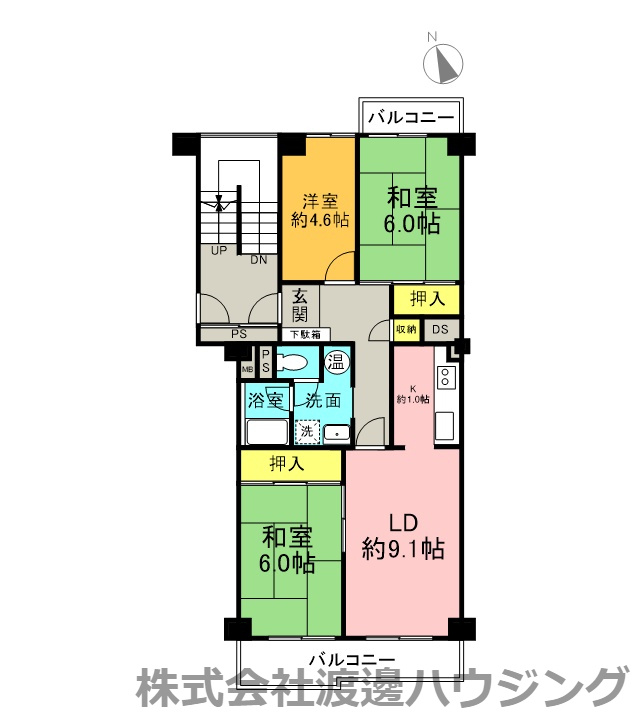 寝屋川東ファミリータウン東二番館の間取り