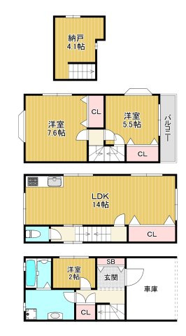 【間取り】 | 新喜多東1丁目戸建