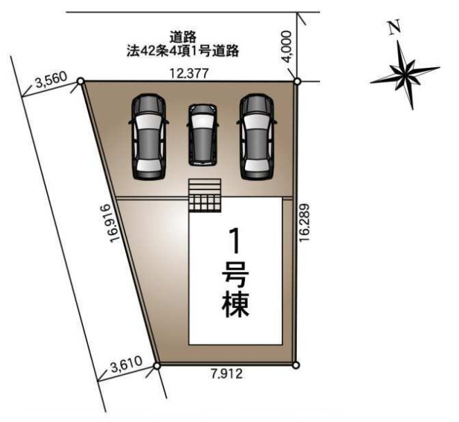 越谷市大字平方 新築分譲住宅の区画図