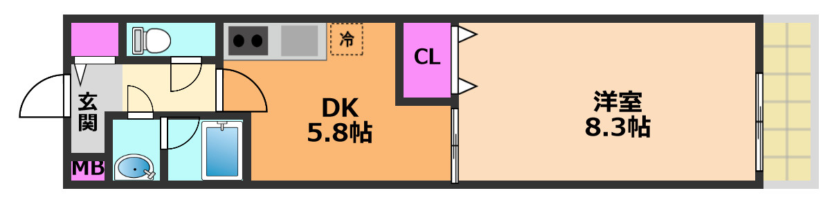 高槻市東五百住町１丁目のアパートの間取り