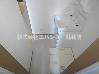 【洗面所】 | フラットテラス | 脱衣スペースもあります