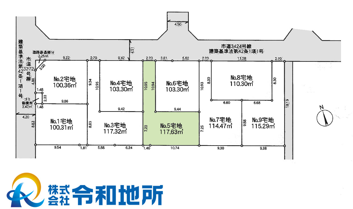 売地　茅ヶ崎市高田4丁目の土地図