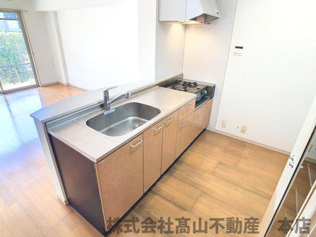 宗像市くりえいと２丁目の賃貸マンションのキッチン|二口ガスコンロ付きです。
