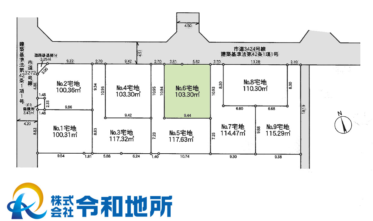 売地　茅ヶ崎市高田4丁目の土地図