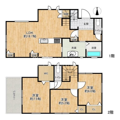 天美北1　戸建の間取り