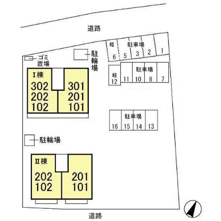 グラシューズ　Ⅱの区画図