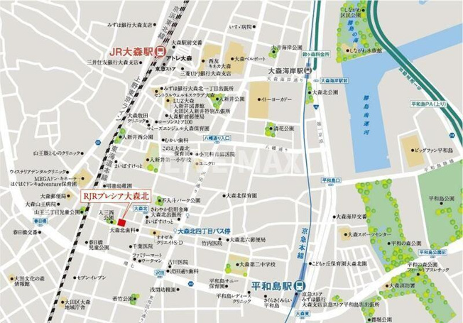 【地図】ＲＪＲプレシア大森北 