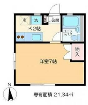 足立区竹の塚２丁目のアパートの間取り