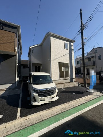 藤沢市大鋸 第22　新築戸建　全２棟２号棟の前面道路含む現地写真
