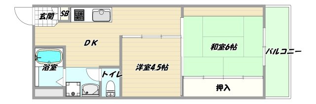 大阪市淀川区東三国６丁目の賃貸マンションの間取り