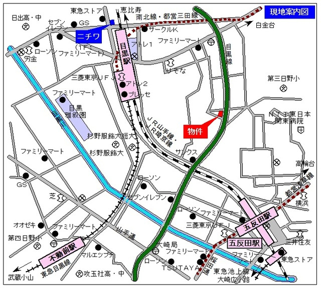 サニーハイツ目黒の地図