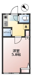 アービィカーネ自由が丘　駅近　礼金0　シャワールームの間取り