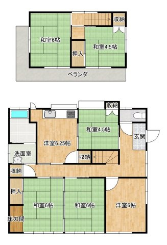 水戸市堀町　中古戸建　の間取り|【リフォーム前間取】