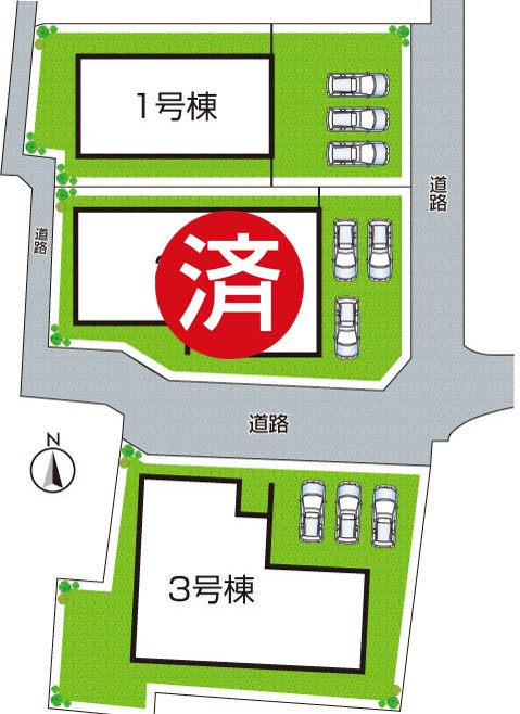 奈良市菅原町　第8期　新築一戸建て　の区画図|全3区画