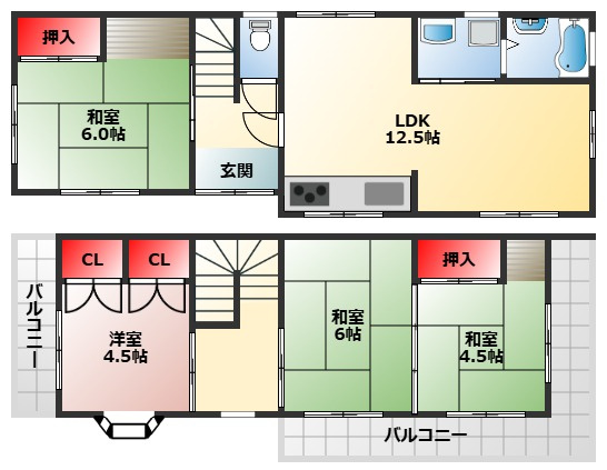 【間取り】 | 堺市中区辻之　貸家