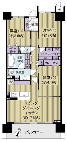 パークウエスト東京イーストブロック棟の間取り