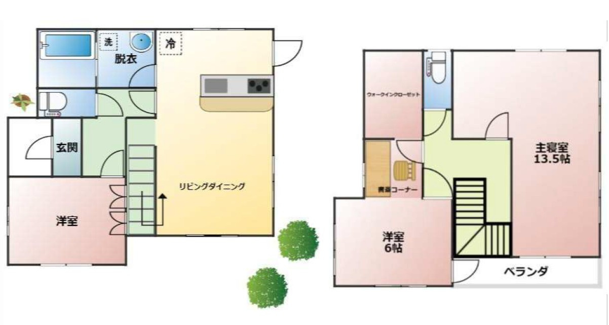 【中古戸建】高崎市箕郷町下芝の間取り|■間取り図｜敷地面積：165.55（約50.07坪）　建物面積：101.85（約30.8坪）