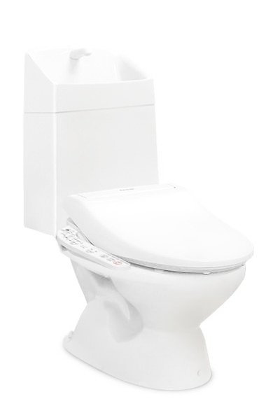 ひたちなか市東石川　中古戸建の内観：施工例|【同仕様画像】１階のトイレはシャワートイレに新品交換します。クロス・クッションフロア張替、照明交換します。家計にやさしい節水タイプです。