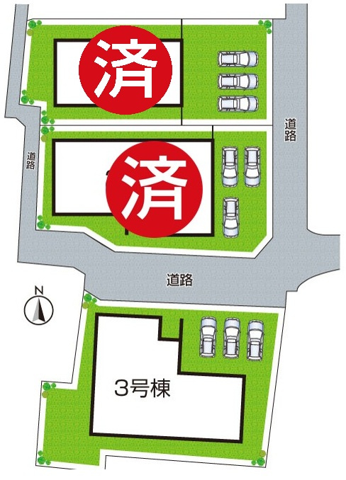 ●29(土)30(日)現地案内可能！　奈良市菅原町　ラスト1邸の区画図|全3区画