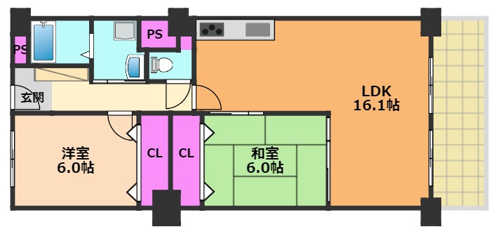 茨木春日丘グリーンハイツの間取り