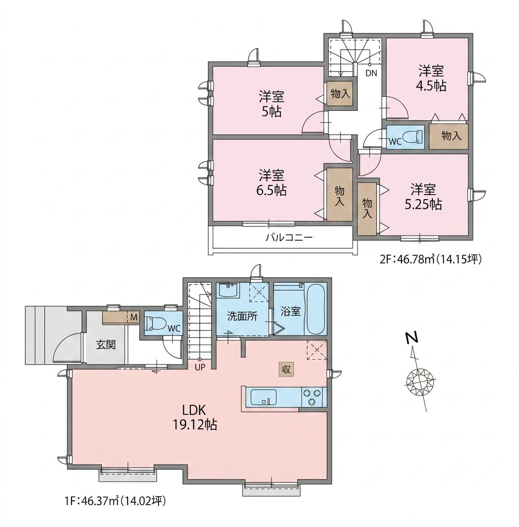 国分寺線 鷹の台駅15分 新築戸建 国分寺市北町5丁目の間取り