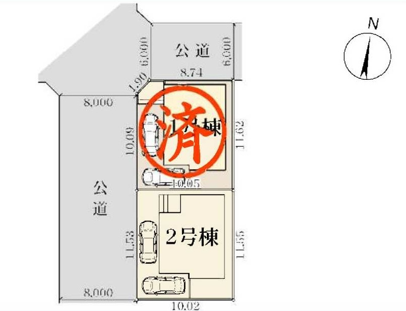 【横浜市戸塚区平戸2丁目8-6全2棟新築戸建て】★仲介手数料無料★（平戸小学校・境木中学校）の区画図