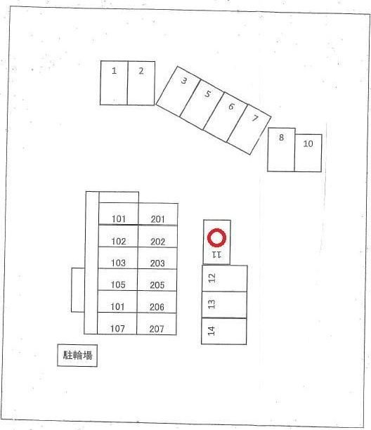 セジュール新南新屋の駐車場