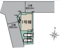 北足立郡伊奈町内宿台4丁目　新築一戸建て　ブルーミングガーデン　01の区画図|1号棟