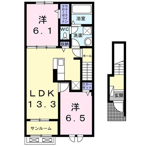 【間取り】 | Ｋ’ｓヴィレッジ旭Ａ